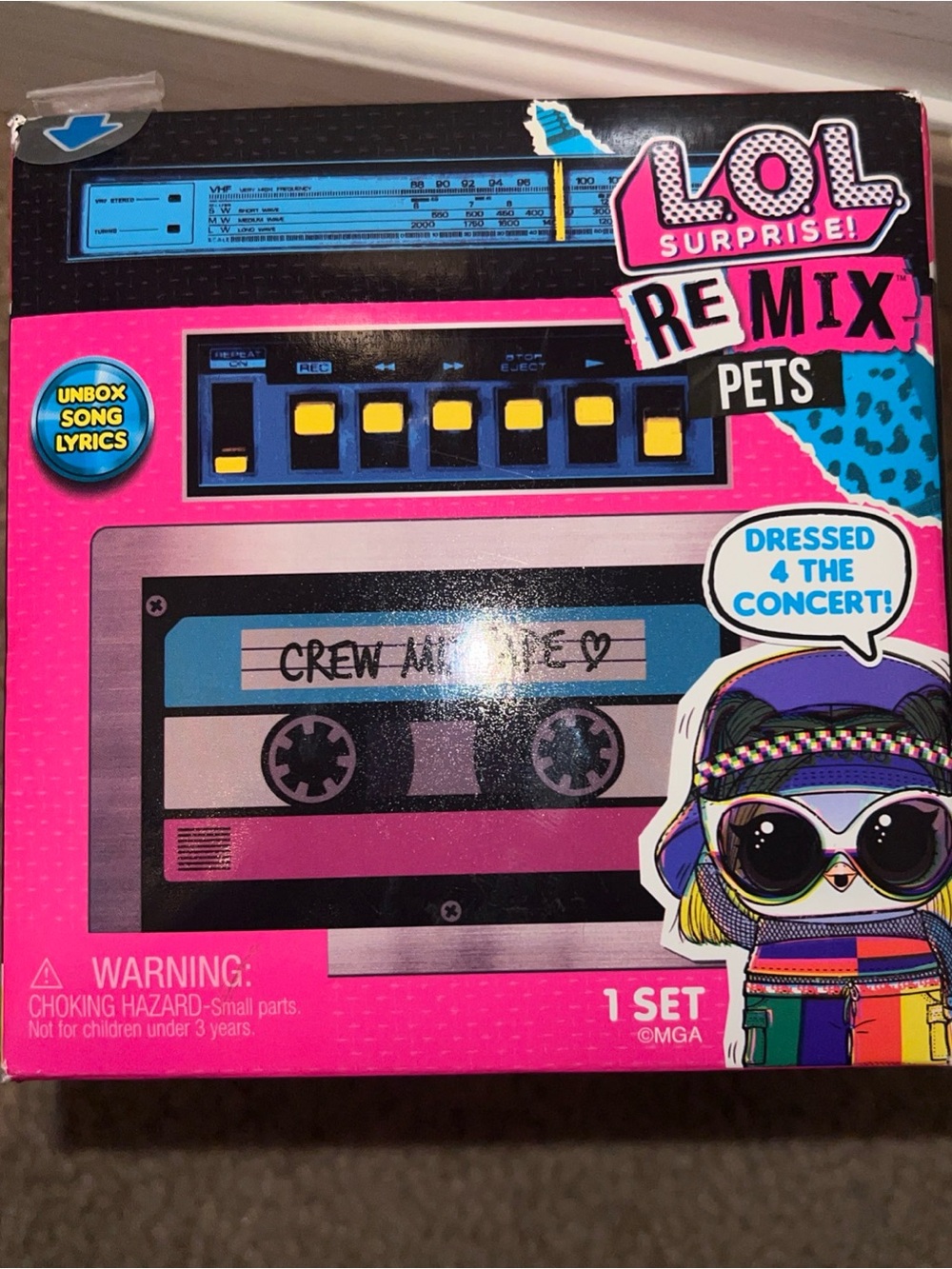 L.O.L. Surprise! Remix Pets Cassette Playset - Pink, Blue, Yellow